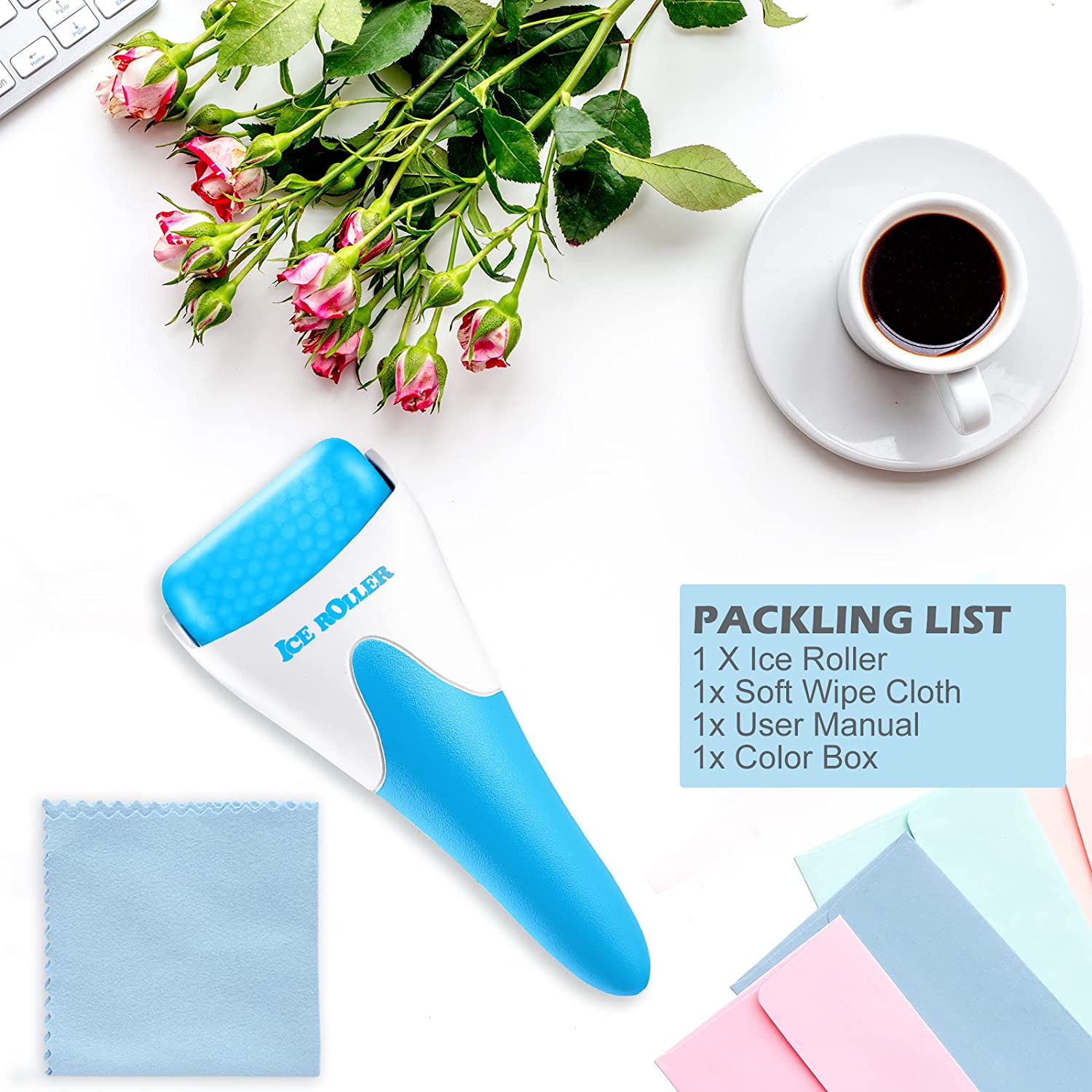 Ice Roller for Face, Eyes and Whole Body Relief, Face Roller Skin Care Tool for Migraine Relief and Blood Circulation (Pink Handle+Pink Roller Head) - Image 6